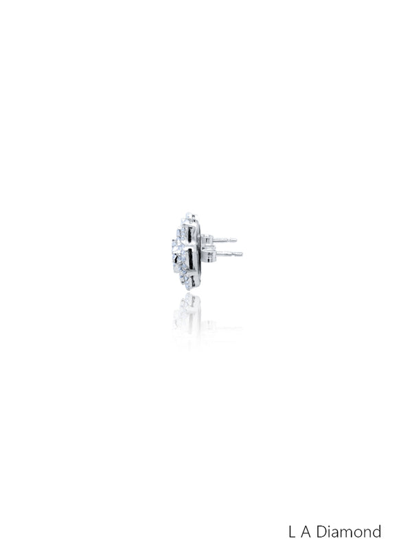 14K White Gold Diamond Earrings (2.85 ct) - LA DIAMOND