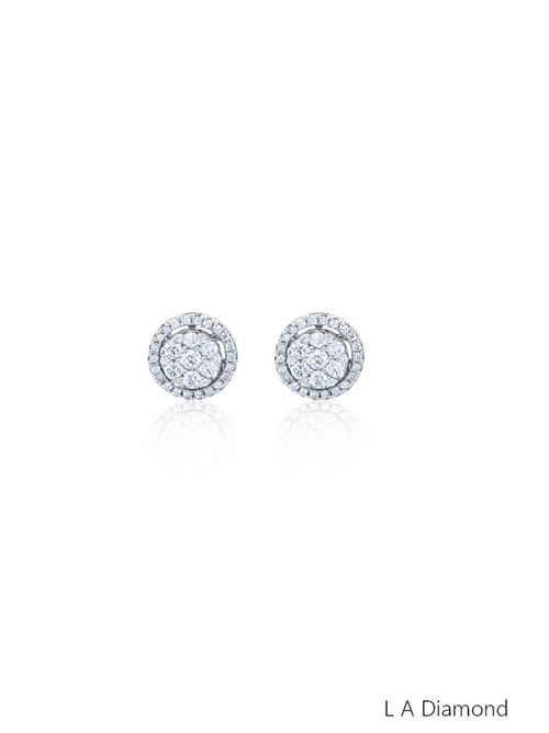 14K White Gold Diamond Earrings (2.85 ct) - LA DIAMOND