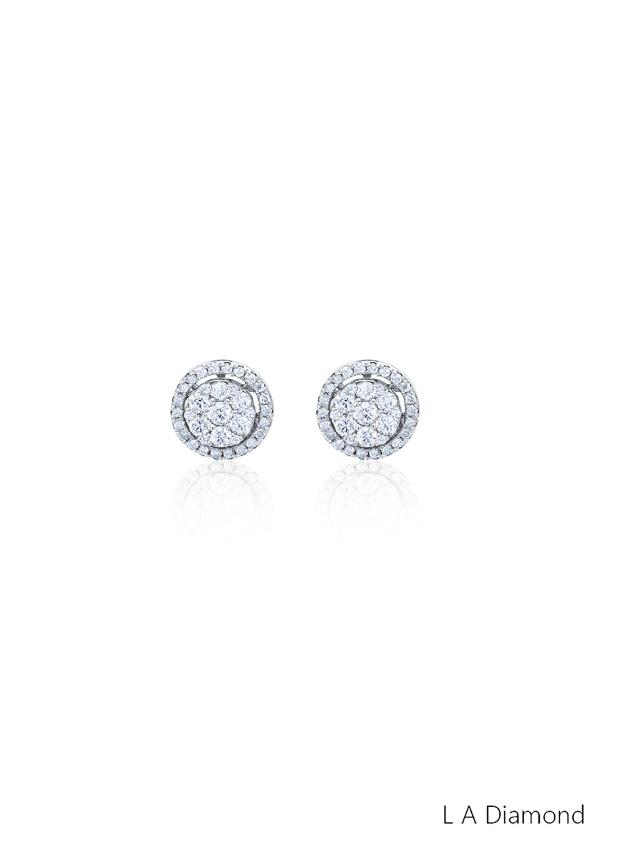 14K White Gold Diamond Earrings (2.85 ct)