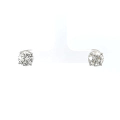 14K White Gold Round Diamond Stud Earring 4.11ct