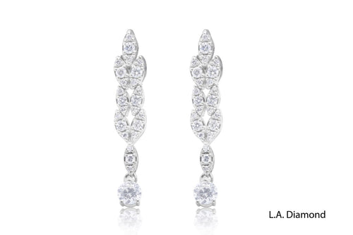 Pear Diamond Chandelier Earrings  in 14K White Gold - ED316