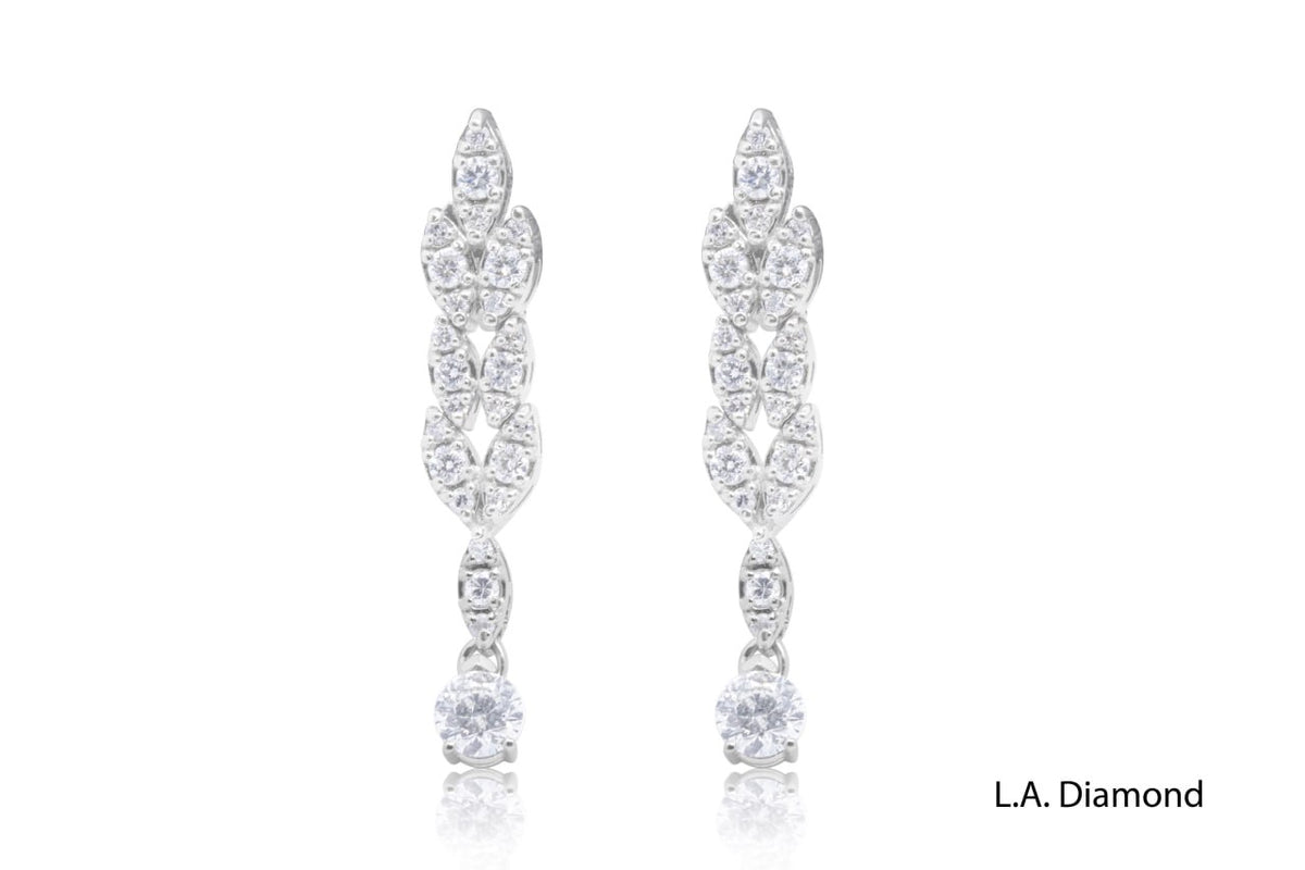Pear Diamond Chandelier Earrings  in 14K White Gold
