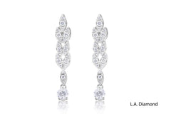 Pear Diamond Chandelier Earrings  in 14K White Gold