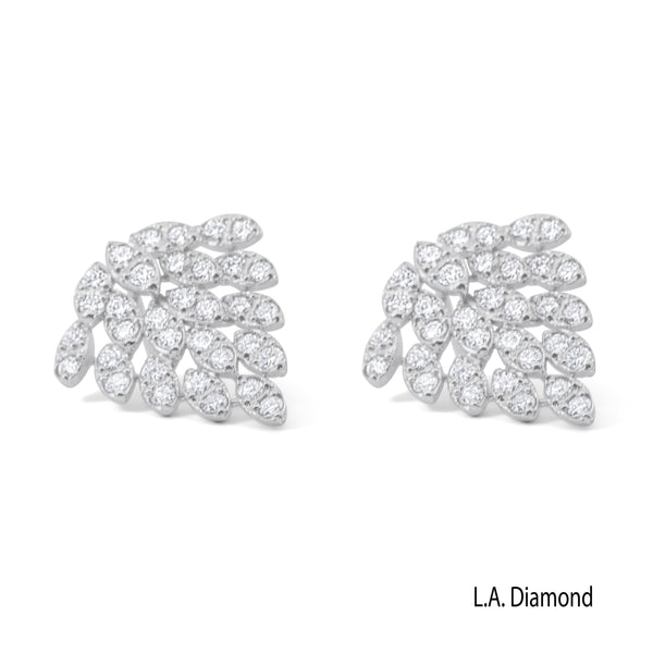 Fancy White Gold 18K Cluster Natural Diamond Earrings
