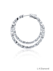 14K White Gold Round Diamond Chandelier Earrings (2.29 ct)