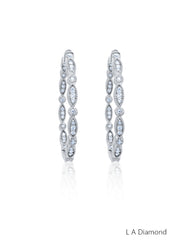 14K White Gold Round Diamond Chandelier Earrings (2.29 ct)