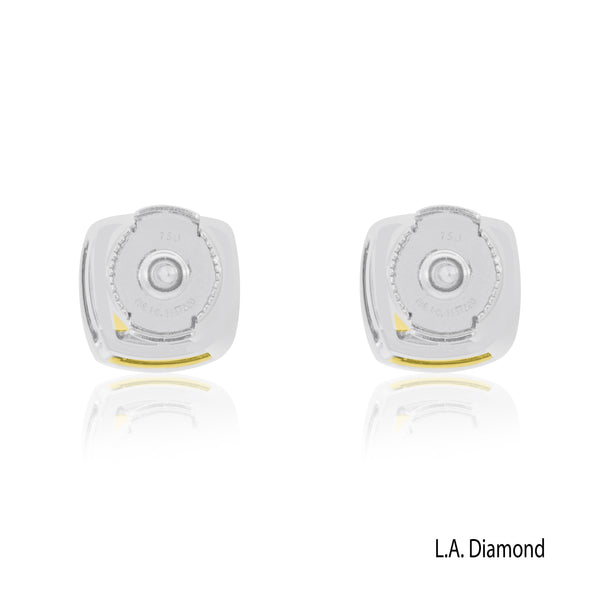 18K Two-Tone Fancy Yellow & White Diamond Dangle Earrings (4.80 ct) - LA DIAMOND