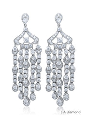 18K Two-Tone Pear-Cut Yellow & White Diamond Dangle Earrings (5.00 ct TGW)