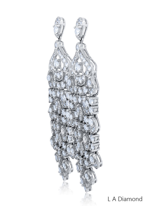 18K Two-Tone Pear-Cut Yellow & White Diamond Dangle Earrings (5.00 ct TGW) - LA DIAMOND