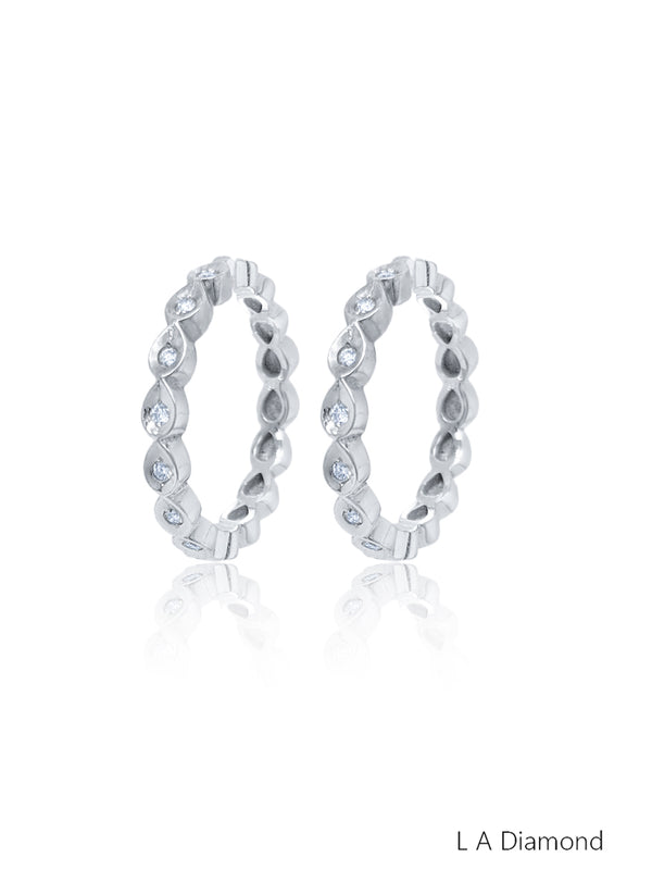 18K White Gold Dangling Diamond Earrings (6.60 ct) - LA DIAMOND