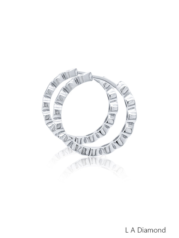 18K White Gold Dangling Diamond Earrings (6.60 ct) - LA DIAMOND