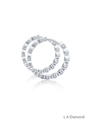 18K White Gold Dangling Diamond Earrings (6.60 ct)