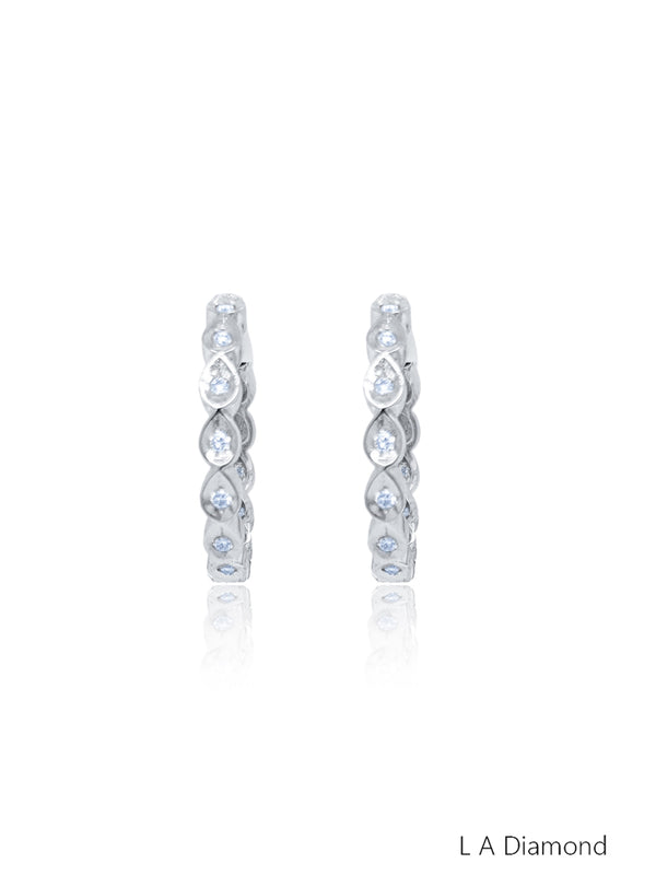 18K White Gold Dangling Diamond Earrings (6.60 ct) - LA DIAMOND