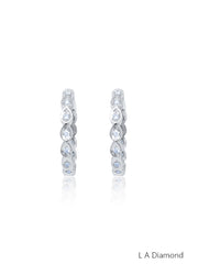18K White Gold Dangling Diamond Earrings (6.60 ct)