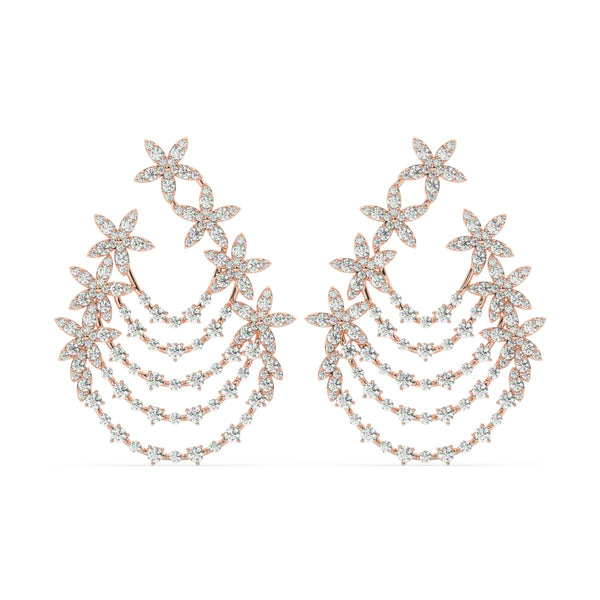 14K White Gold Diamond Hoop Earrings (6.35 ct) - Style Dahlia - LA DIAMOND