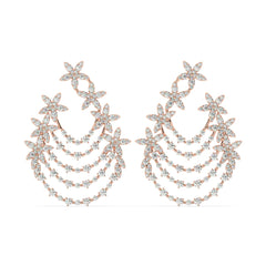 14K White Gold Diamond Hoop Earrings (6.35 ct) - Style Dahlia