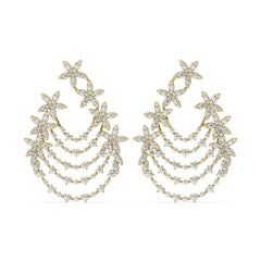 14K White Gold Diamond Hoop Earrings (6.35 ct) - Style Dahlia