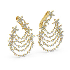 14K White Gold Diamond Hoop Earrings (6.35 ct) - Style Dahlia