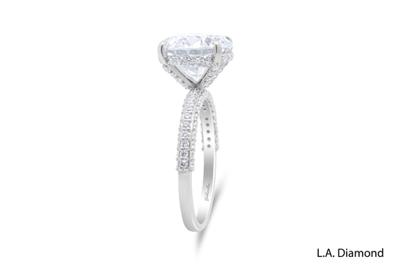 14K White Gold Lab-Grown Round Diamond Solitaire Engagement Ring (5.60 ct) - LA DIAMOND