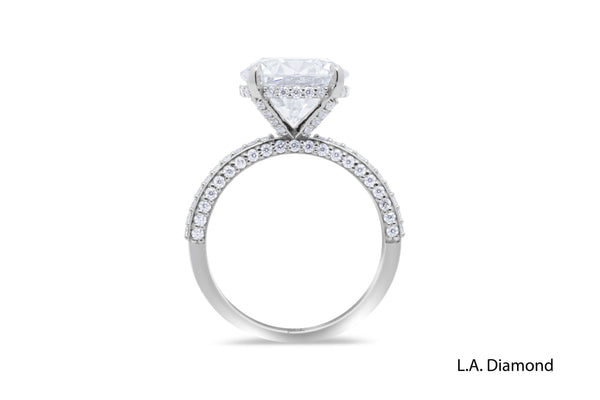 14K White Gold Lab-Grown Round Diamond Solitaire Engagement Ring (5.60 ct) - LA DIAMOND