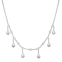 14K Yellow Gold 14K Diamond Pear Cut Adjustable Drop Necklace 1 CT. T.W. - LA DIAMOND