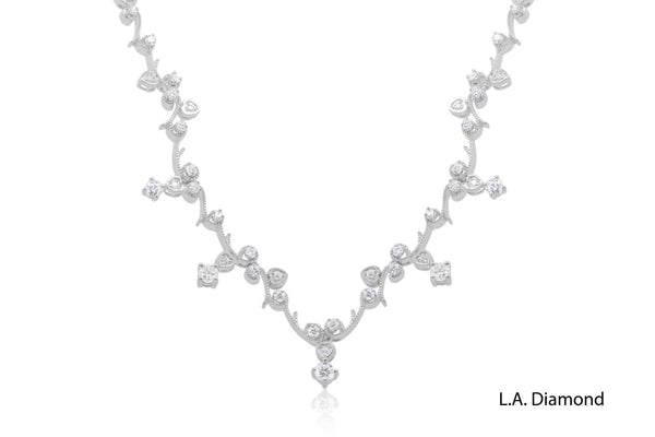 18k White Gold Diamond Necklace - LA DIAMOND