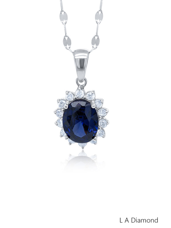 14K Yellow Gold Color Diamond Accent Pendant (0.46 ct) - LA DIAMOND