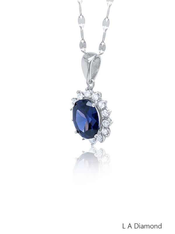 14K Yellow Gold Color Diamond Accent Pendant (0.46 ct) - LA DIAMOND