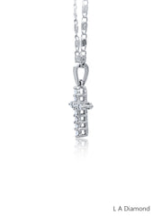 14K White Gold Diamond Cross Pendant (0.30 ct)