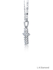 14K White Gold Diamond Cross Pendant (0.30 ct)