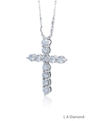 14K White Gold Solitaire Diamond Pendant (3.36 ct)