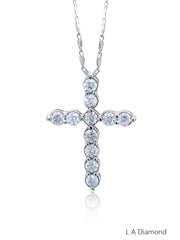 14K White Gold Solitaire Diamond Pendant (3.36 ct)