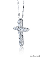 14K White Gold Diamond Cross Pendant (2.00 ct)