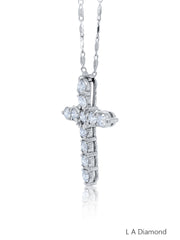 14K White Gold Diamond Cross Pendant (2.00 ct)