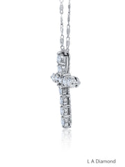 14K White Gold Diamond Cross Pendant (2.00 ct)