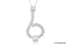 18k White Gold Diamond Baguette Pendant