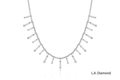 18k White Gold Diamond Multi Shape Necklace