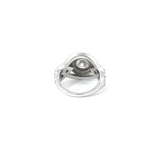 14K White Gold Round Diamond Cut Engagement Ring