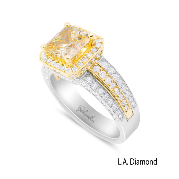 14K White Gold Princess & Round Diamond Engagement Ring (1.05 ct)