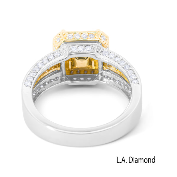 14K White Gold Princess & Round Diamond Engagement Ring (1.05 ct)