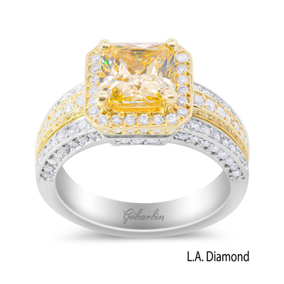 14K White Gold Princess & Round Diamond Engagement Ring (1.05 ct)