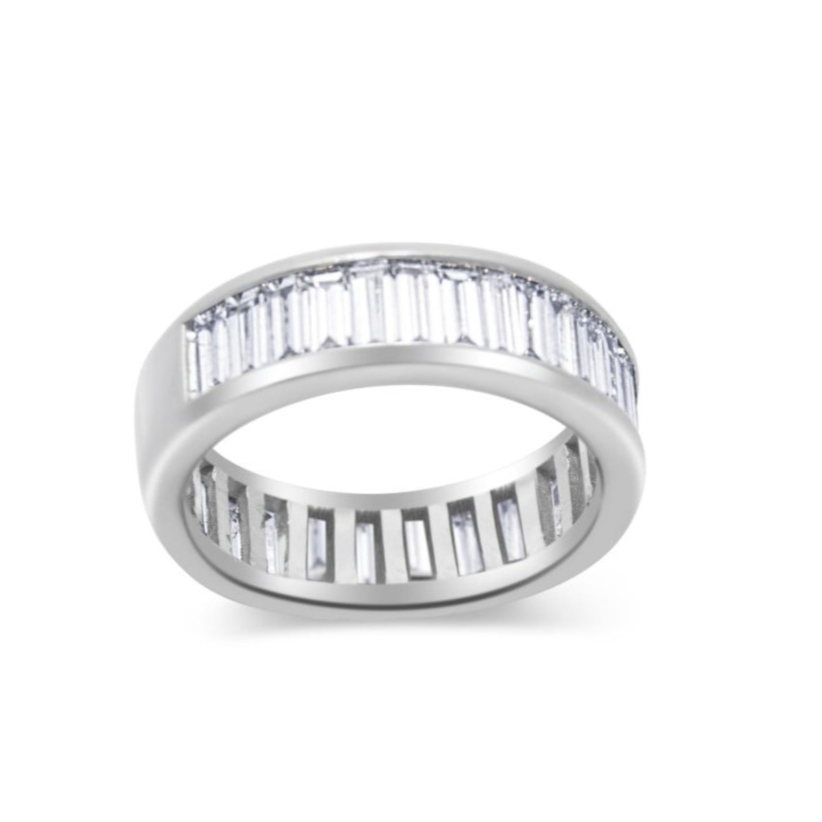 5.85 ctw Baguette Diamond Channel Set Eternity Wedding Band set in 18k Gold