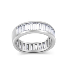 5.85 ctw Baguette Diamond Channel Set Eternity Wedding Band set in 18k Gold