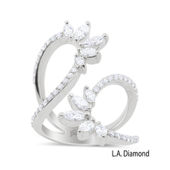 14K White Gold Marquise Diamond Vine Fashion Ring (1.75 ct)