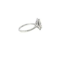 14K White Gold Pear Shape Diamond Engagement Ring