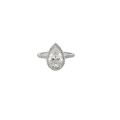 14K White Gold Pear Shape Diamond Engagement Ring