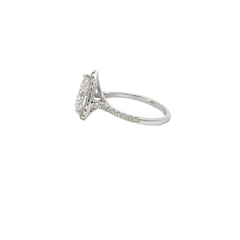 14K White Gold Pear Shape Diamond Engagement Ring