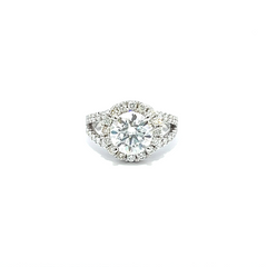 14k White Gold Round Cut Diamond Engagement Ring