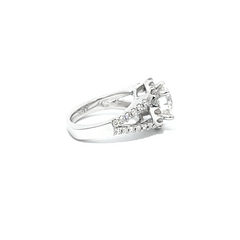 14k White Gold Round Cut Diamond Engagement Ring
