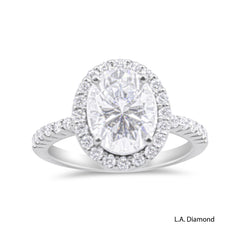 14K White Gold Oval Shape Diamond Engagement Ring